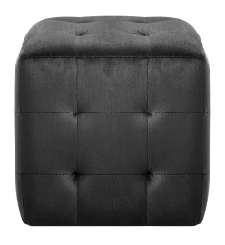 2 pcs Poufs Noir 30 x 30 x 30 cm Tissu velours