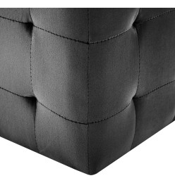 2 pcs Poufs Noir 30 x 30 x 30 cm Tissu velours