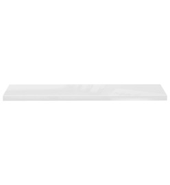 Étagère murale flottante 4pcs Blanc brillant 120x23,5x3,8cm MDF