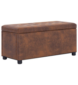 Pouf de rangement 87,5 cm Marron Similicuir daim