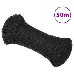 Corde de travail Noir 8 mm 50 m polypropylène