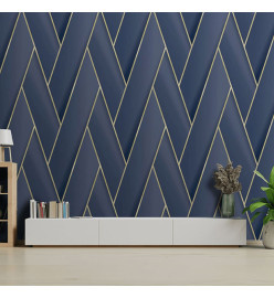 DUTCH WALLCOVERINGS Papier peint Geometric Bleu et doré