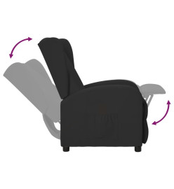 Fauteuil à oreilles noir similicuir