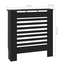 Cache-radiateur MDF Noir 78 cm