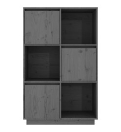 Buffet Gris 74x35x117 cm Bois massif de pin