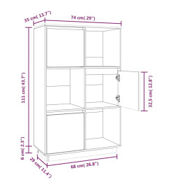 Buffet Gris 74x35x117 cm Bois massif de pin