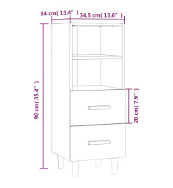 Buffet Chêne fumé 34,5x34x90 cm Bois d'ingénierie