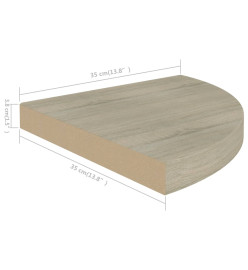 Étagères d'angle flottantes 2 pcs Chêne 35x35x3,8 cm MDF