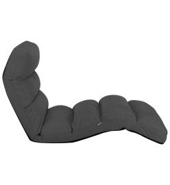 Chaise pliable de sol Anthracite Similicuir