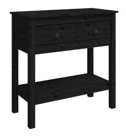 Table console Noir 75x35x75 cm Bois massif de pin