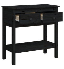 Table console Noir 75x35x75 cm Bois massif de pin