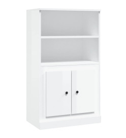 Buffet haut blanc brillant 60x35,5x103,5 cm bois d'ingénierie