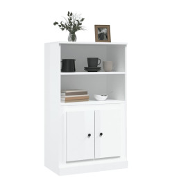 Buffet haut blanc brillant 60x35,5x103,5 cm bois d'ingénierie