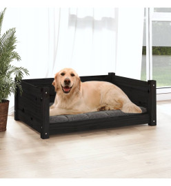 Lit pour chien Noir 75,5x55,5x28 cm Bois de pin solide