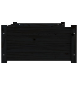 Lit pour chien Noir 75,5x55,5x28 cm Bois de pin solide