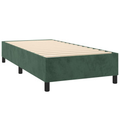 Lit à sommier tapissier et matelas Vert foncé 80x200 cm Velours