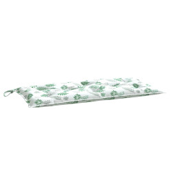 Coussin de banc de jardin motif de feuilles 110x50x7 cm tissu