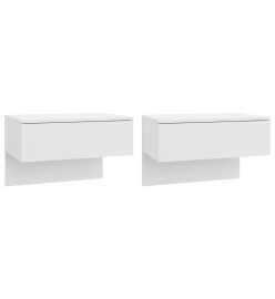 Tables de chevet murales 2 pcs Blanc