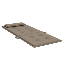 Coussins de chaise à dossier haut lot de 2 taupe tissu oxford