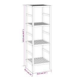 Étagère de salle de bain 35,5x35,5x112,5cm Bois massif de noyer