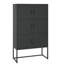 Buffet haut Noir 80x35x135 cm Acier