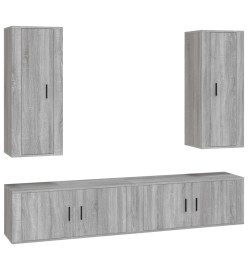 Ensemble de meubles TV 4 pcs Sonoma gris Bois d'ingénierie