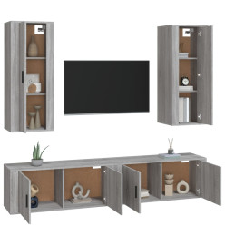 Ensemble de meubles TV 4 pcs Sonoma gris Bois d'ingénierie