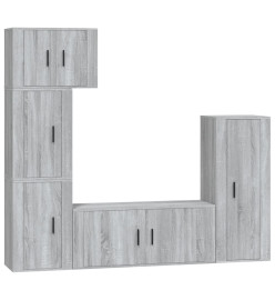 Ensemble de meubles TV 5 pcs Sonoma gris Bois d'ingénierie