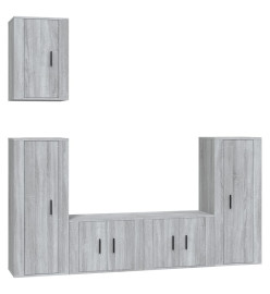 Ensemble de meubles TV 5 pcs Sonoma gris Bois d'ingénierie