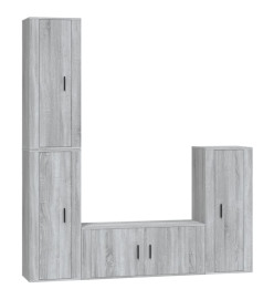 Ensemble de meubles TV 4 pcs Sonoma gris Bois d'ingénierie