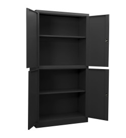 Armoire de bureau Anthracite 90x40x180 cm Acier