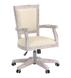 Chaise pivotante de bureau beige lin