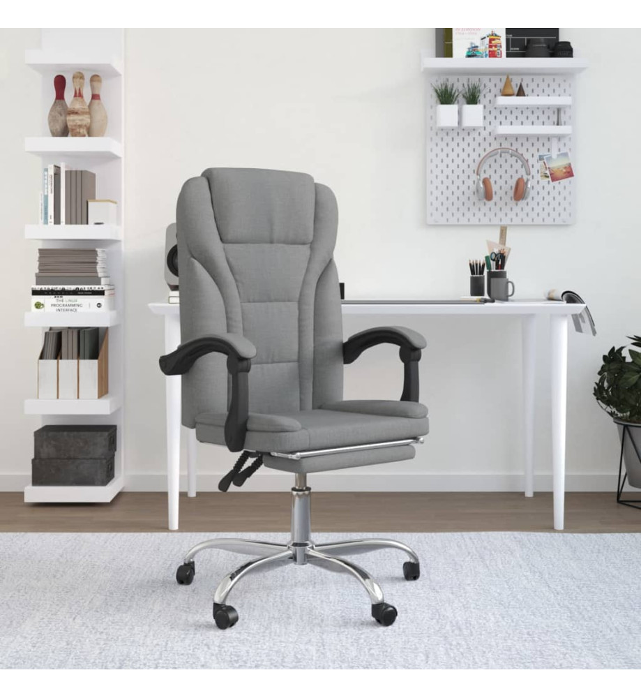 Fauteuil inclinable de bureau Gris clair Tissu