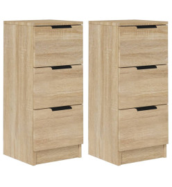 Buffets 2 pcs Chêne Sonoma 30x30x70 cm Bois d'ingénierie