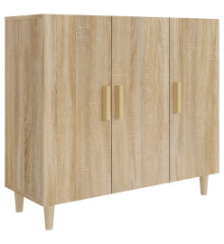 Buffet chêne sonoma 90x34x80 cm bois d'ingénierie