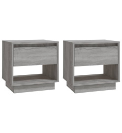 Tables de chevet 2 pcs Sonoma gris 45x34x44 cm Aggloméré