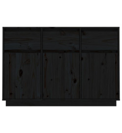 Buffet Noir 110x34x75 cm Bois massif de pin