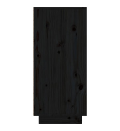 Buffet Noir 110x34x75 cm Bois massif de pin