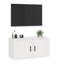 Meuble TV mural Blanc 80x34,5x40 cm