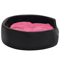 Lit pour chiens Noir et rose 99x89x21 cm Peluche et similicuir