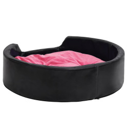 Lit pour chiens Noir et rose 99x89x21 cm Peluche et similicuir