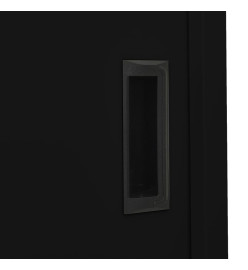 Armoire de bureau avec porte coulissante Noir 90x40x180cm Acier