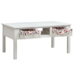 Table basse Blanc 99,5 x 60 x 48 cm Bois