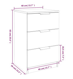 Tables de chevet 2 pcs Sonoma gris 40x36x65 cm