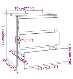 Buffets 3 pcs Gris béton Bois d'ingénierie