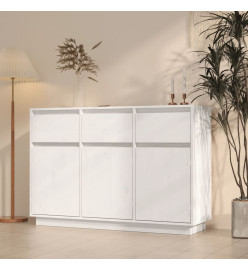 Buffet Blanc 110x34x75 cm Bois massif de pin