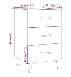 Table de chevet sonoma gris 40x40x66 cm bois d'ingénierie