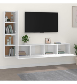 Ensemble de meubles TV 4 pcs Blanc Bois d'ingénierie