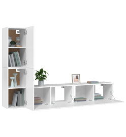 Ensemble de meubles TV 4 pcs Blanc Bois d'ingénierie