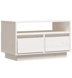 Meuble TV Blanc 60x35x37 cm Bois de pin massif